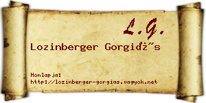 Lozinberger Gorgiás névjegykártya